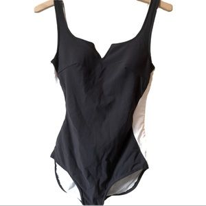 Vintage navy blue and white swimsuit small